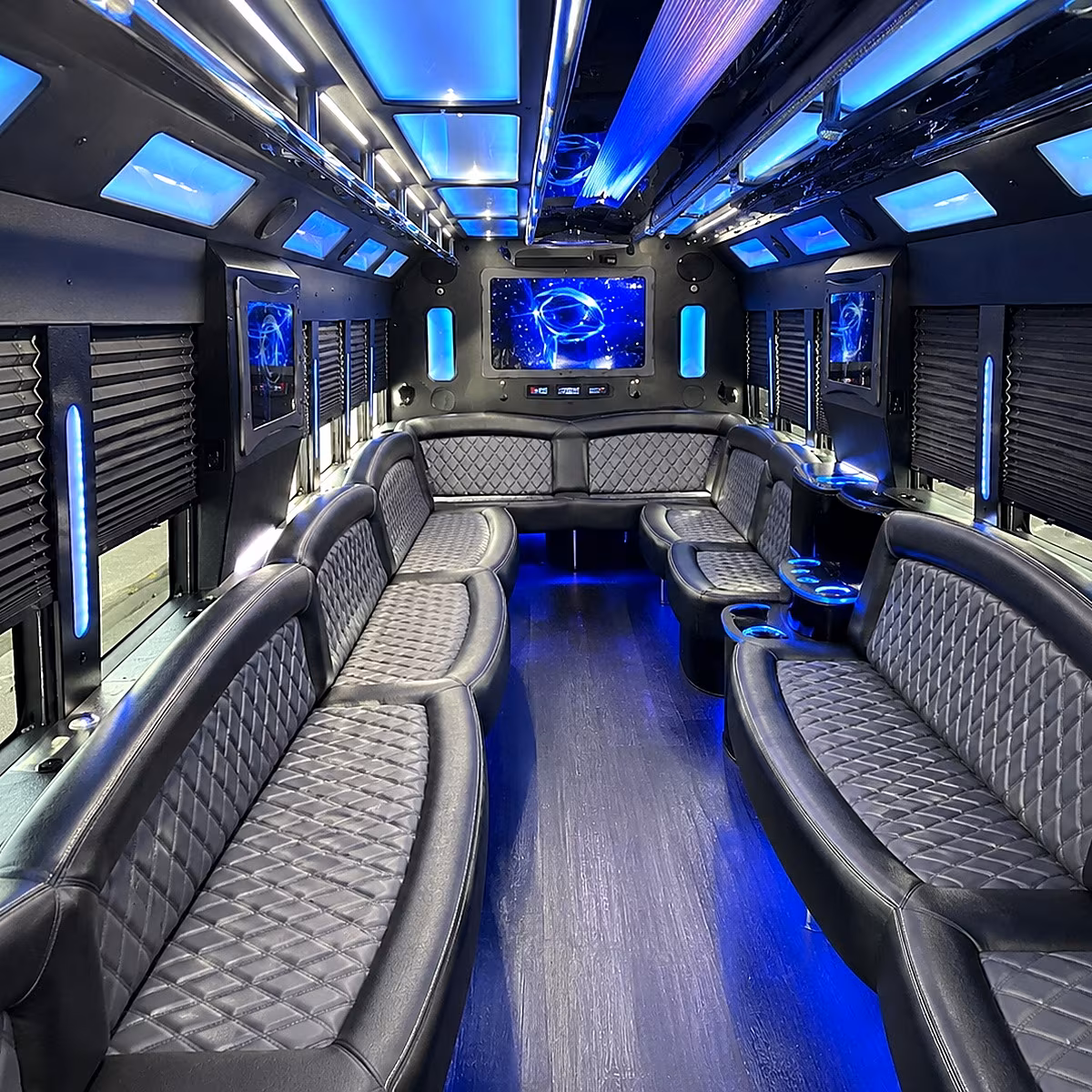 layton 50 passenger party bus interior