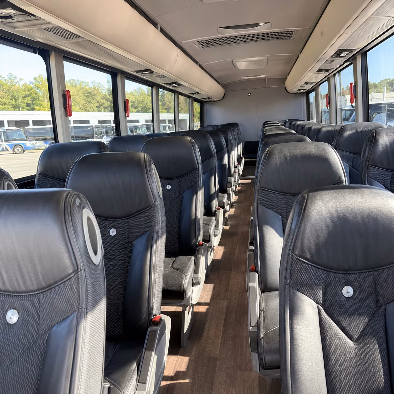 layton 56 passenger charter bus inside
